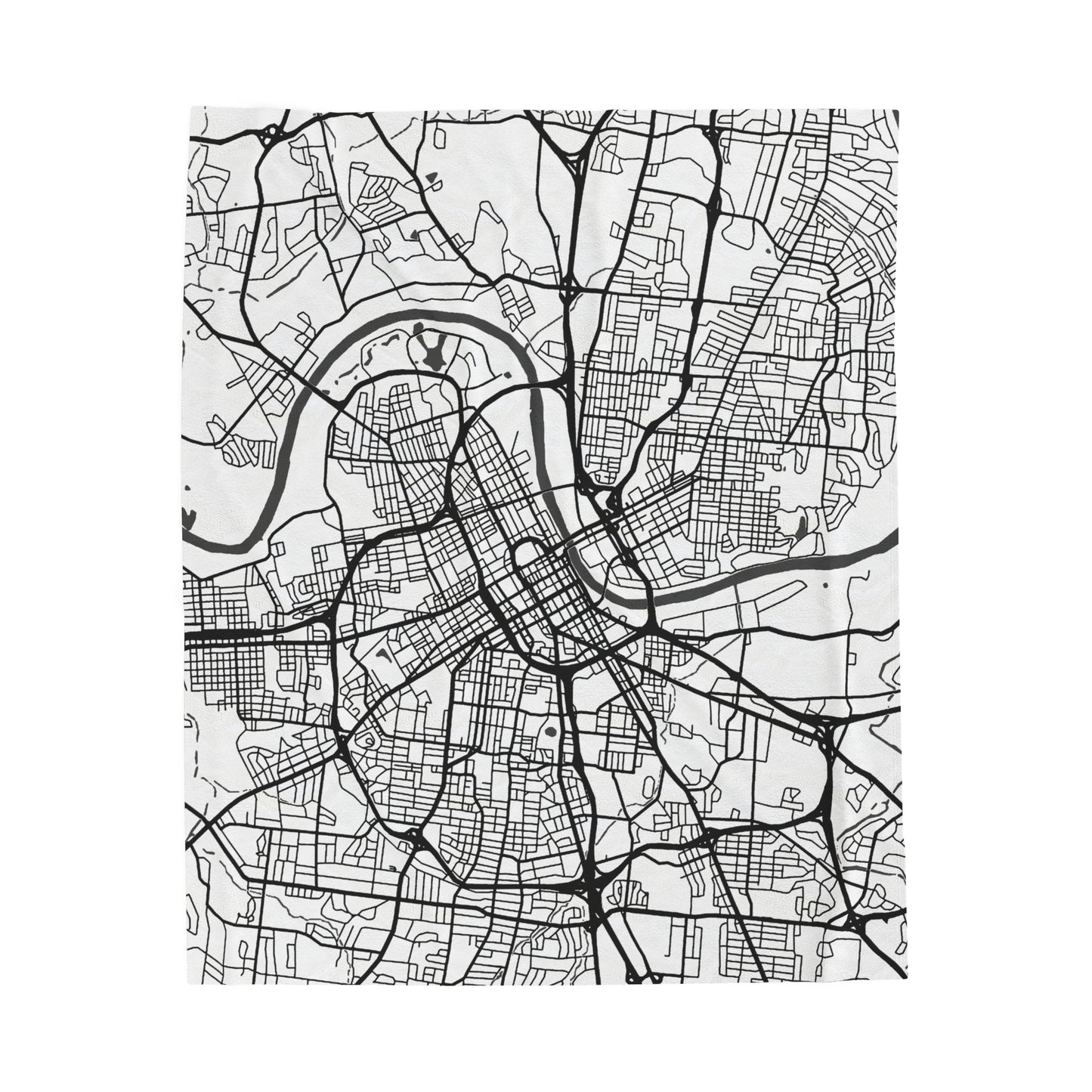 Nash Map Velveteen Plush Blanket