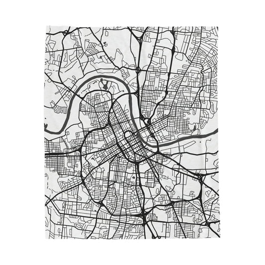 Nash Map Velveteen Plush Blanket