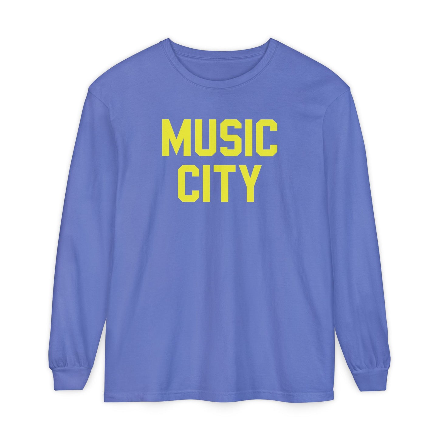 Music City Blocky Unisex Garment-dyed Long Sleeve T-Shirt