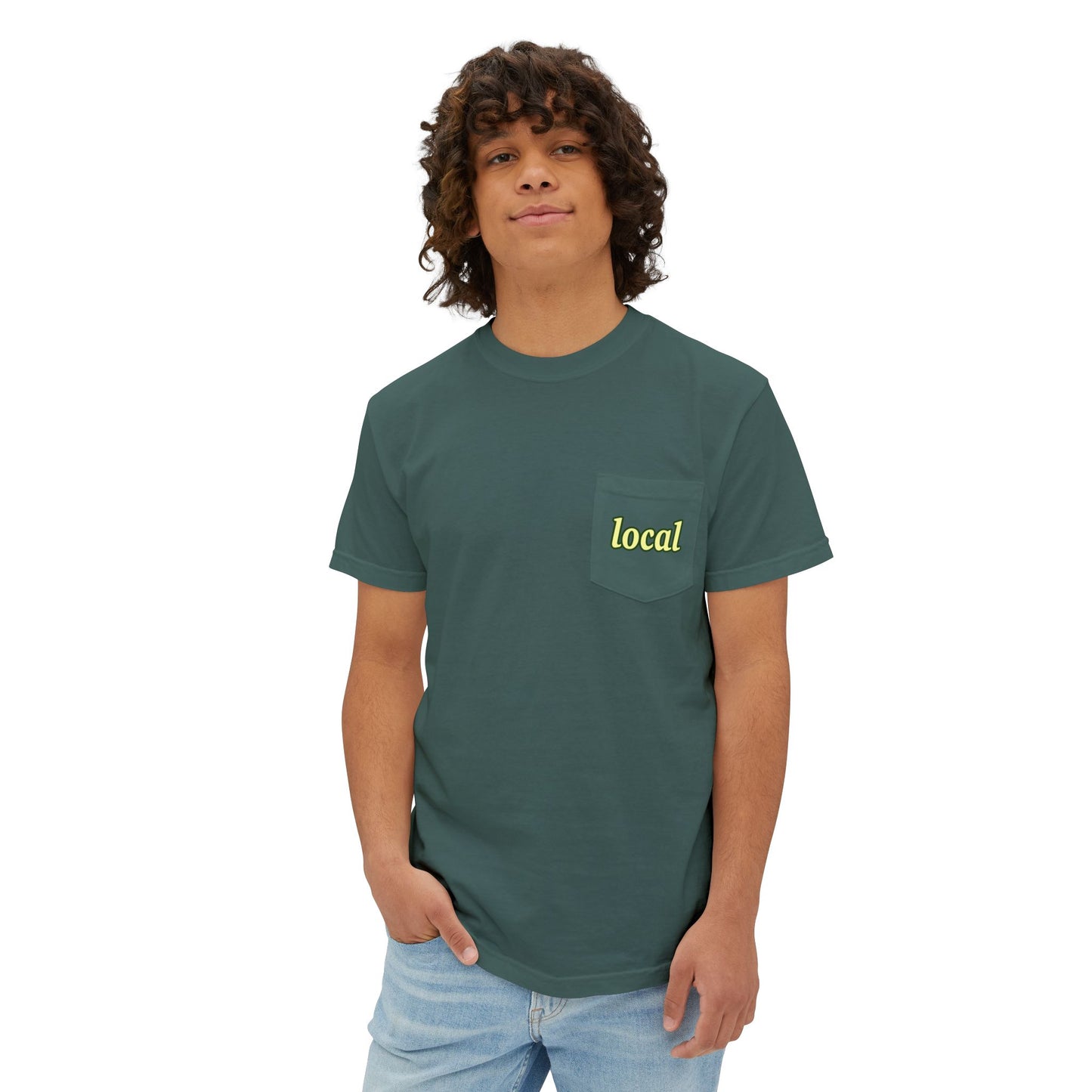 Local Yellow dingy flowers Garment-Dyed Pocket T-Shirt
