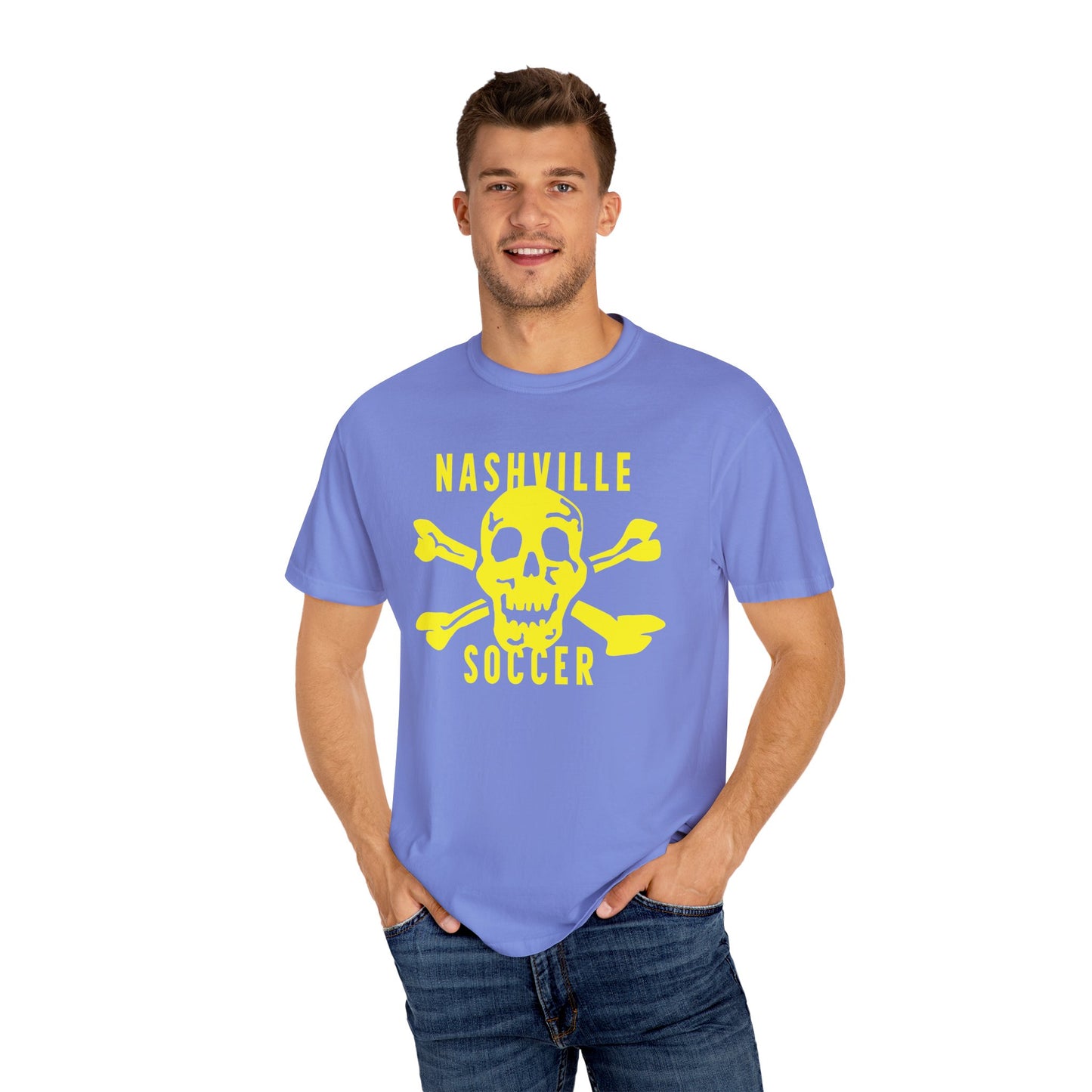Nashville Soccer SkullXBones Garment-Dyed T-shirt