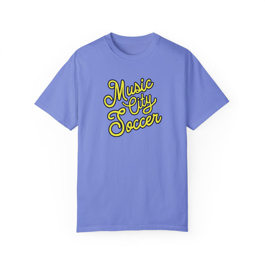Music City Soccer Script Garment-Dyed T-shirt