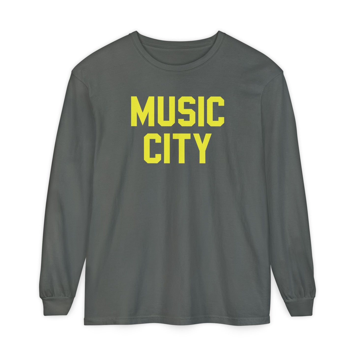 Music City Blocky Unisex Garment-dyed Long Sleeve T-Shirt