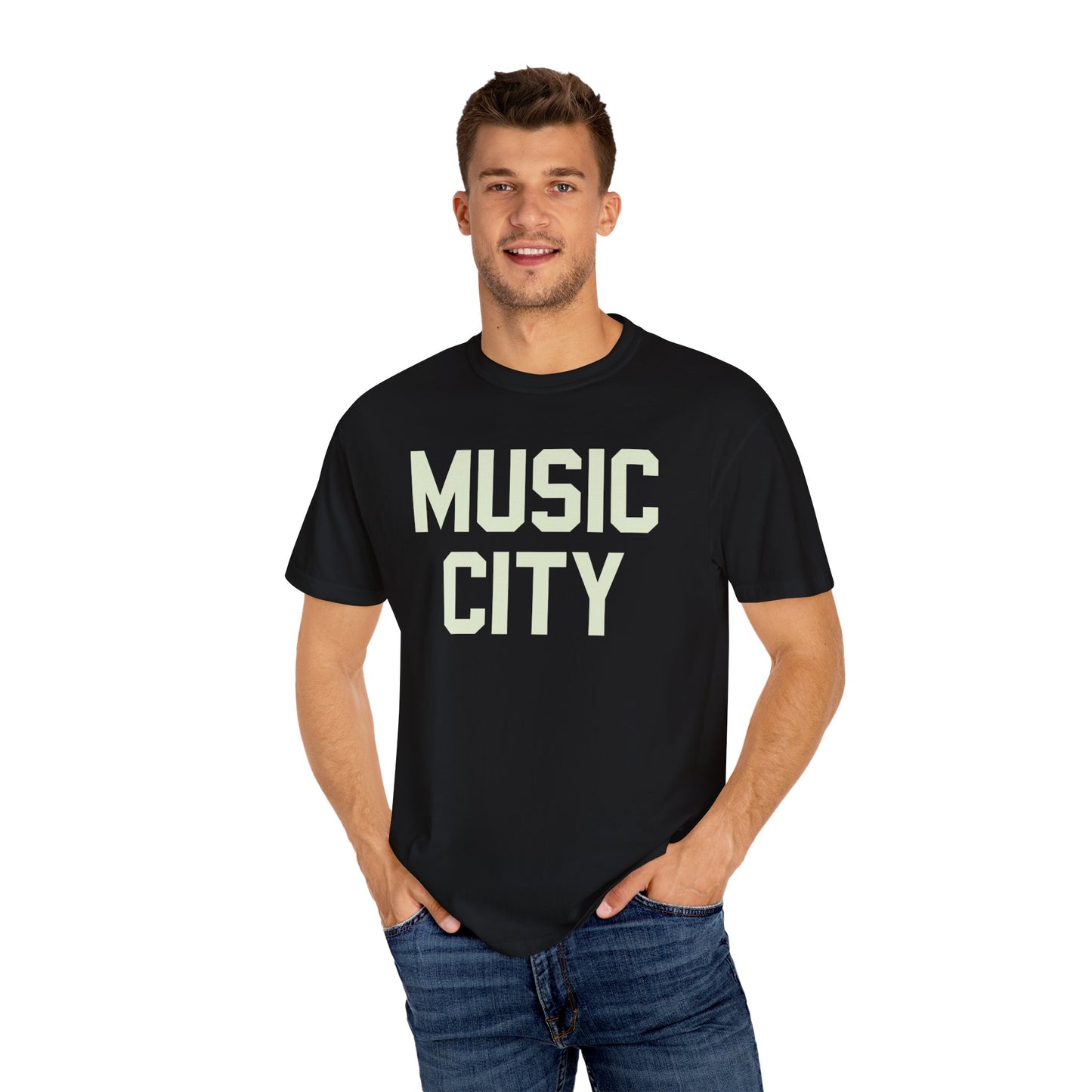 Music City Blocky Unisex Garment-Dyed T-shirt