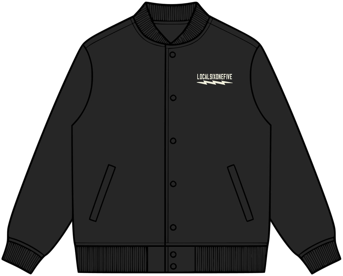 Local Bolt Line Felt Bomber Jacket