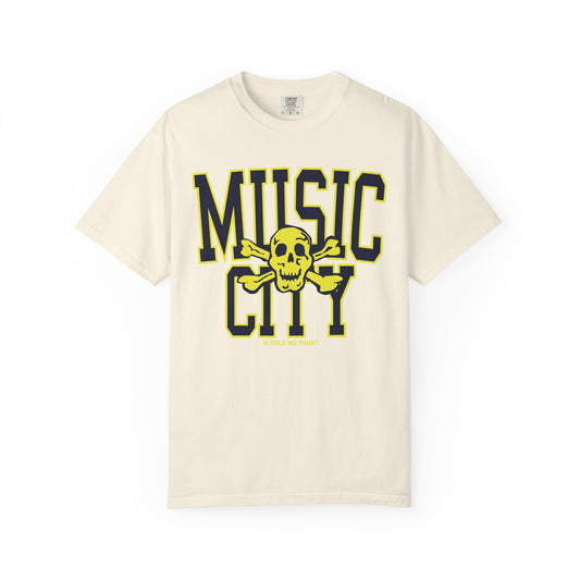 MUSIC CITY tall SKULL Garment-Dyed T-shirt