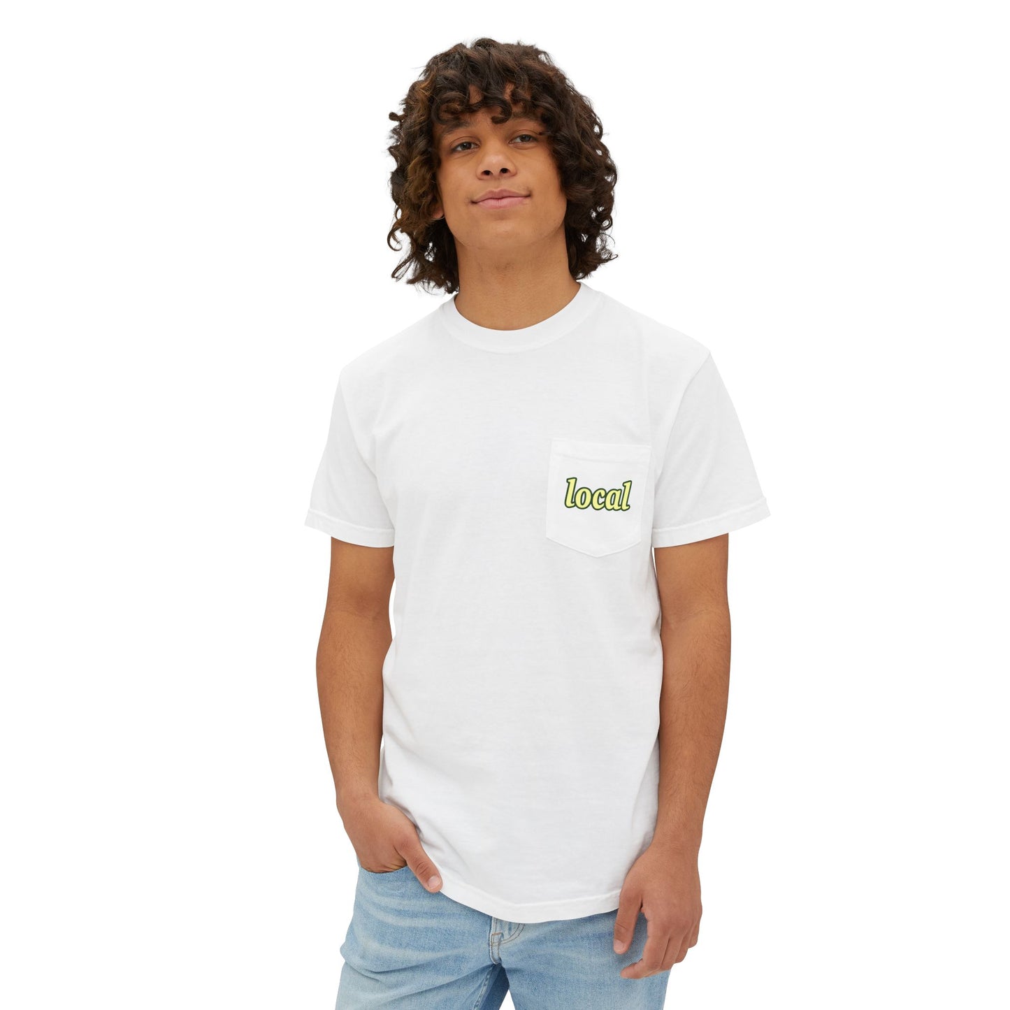 Local Yellow dingy flowers Garment-Dyed Pocket T-Shirt