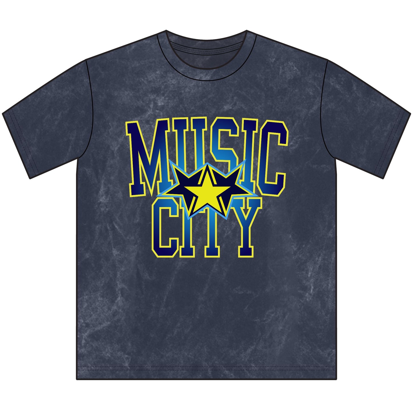 Music City 3 Star crest Vintage Crewneck Tee