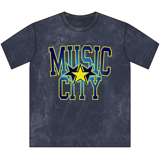 Music City 3 Star crest Vintage Crewneck Tee