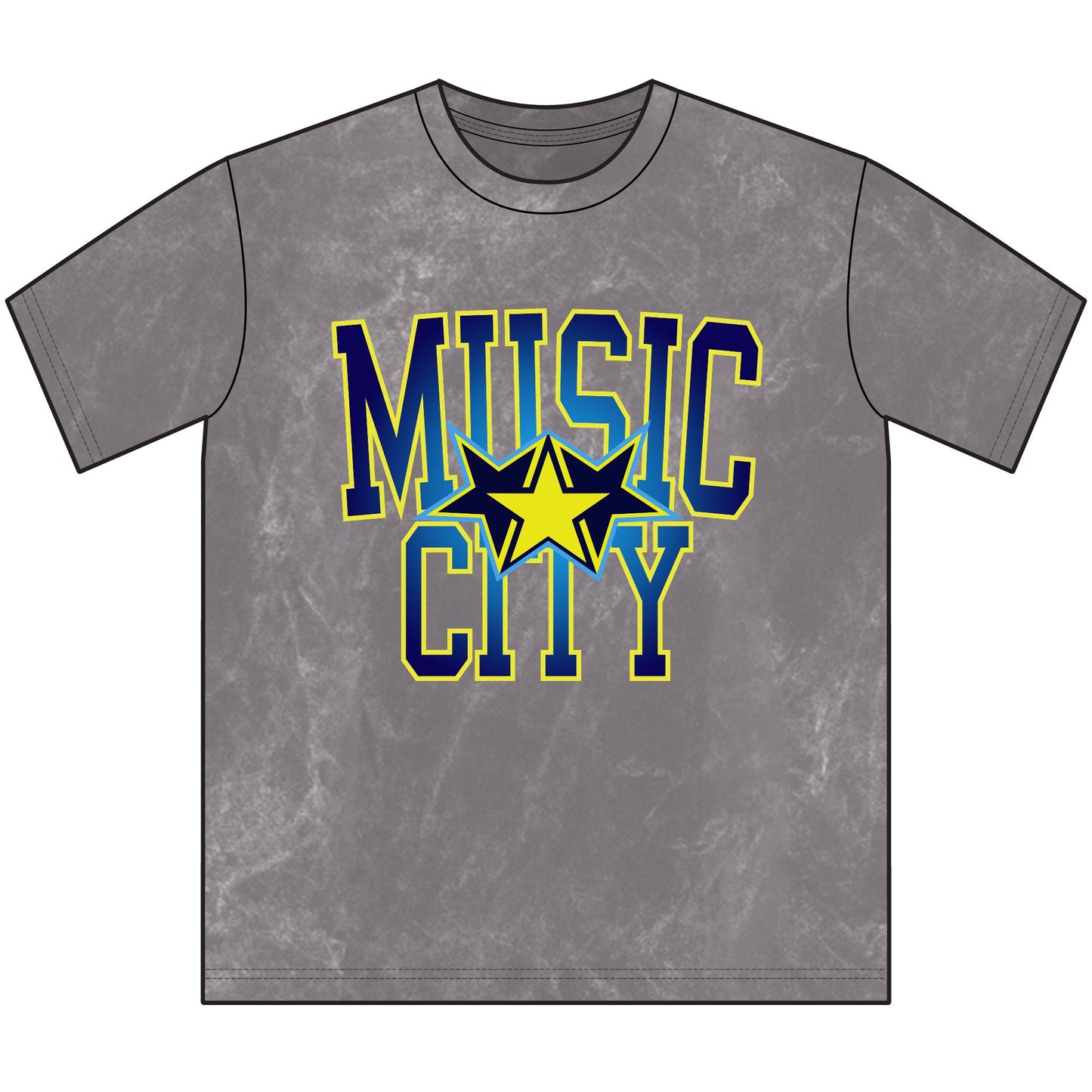 Music City 3 Star crest Vintage Crewneck Tee