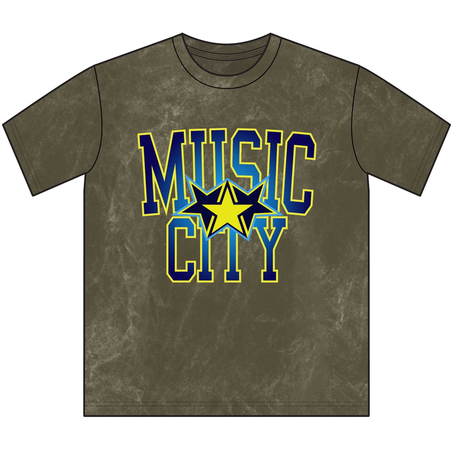 Music City 3 Star crest Vintage Crewneck Tee