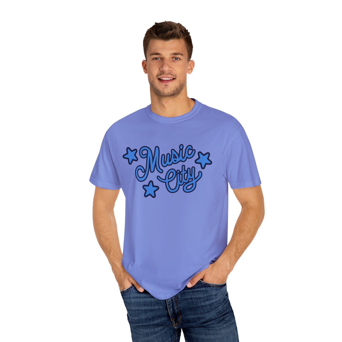 Music City Script Stars Garment-Dyed T-shirt
