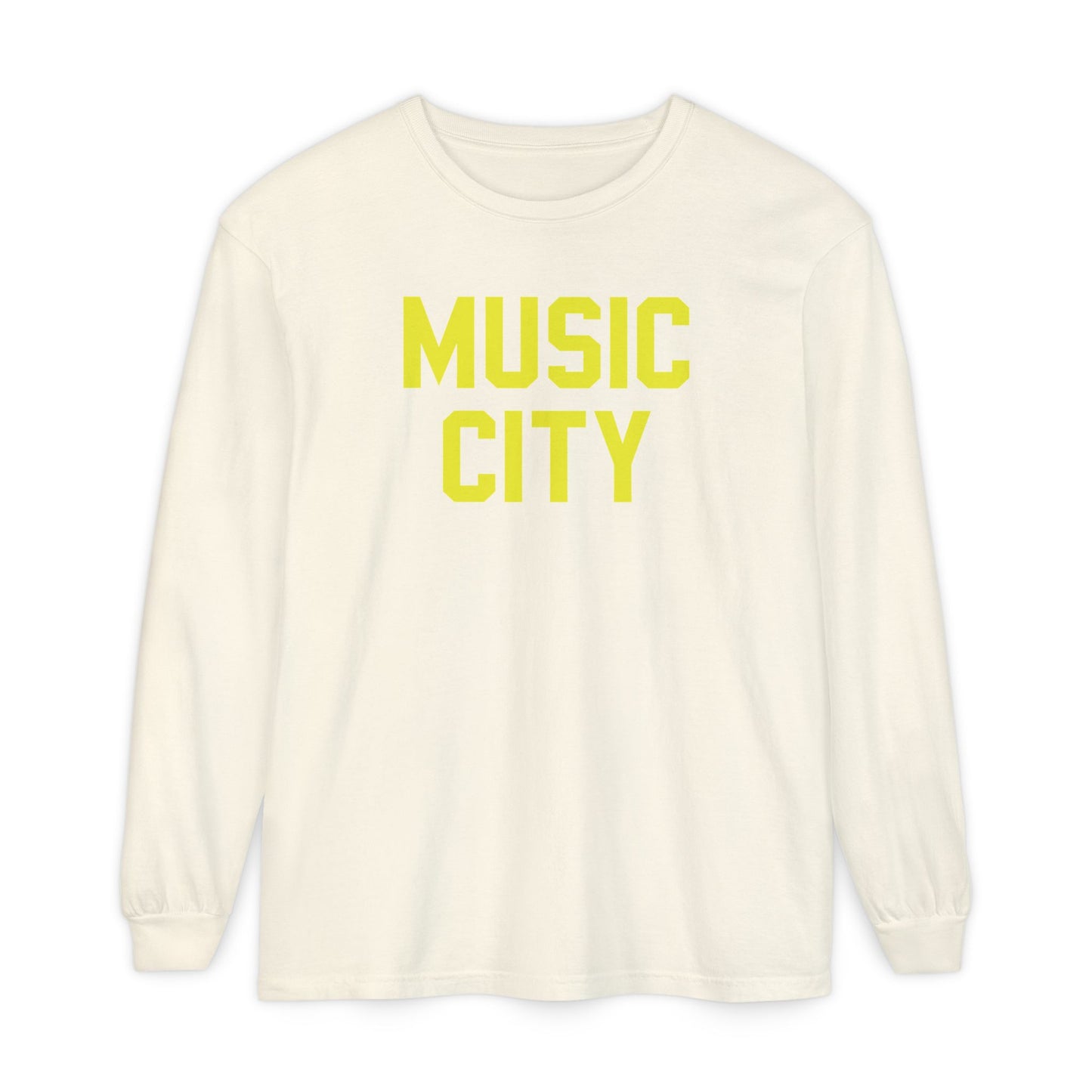 Music City Blocky Unisex Garment-dyed Long Sleeve T-Shirt