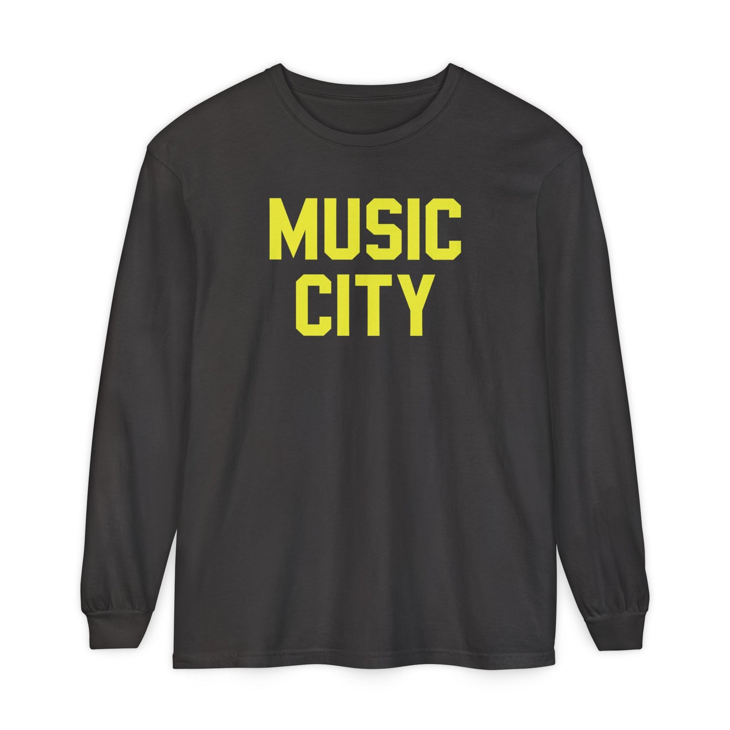 Music City Blocky Unisex Garment-dyed Long Sleeve T-Shirt