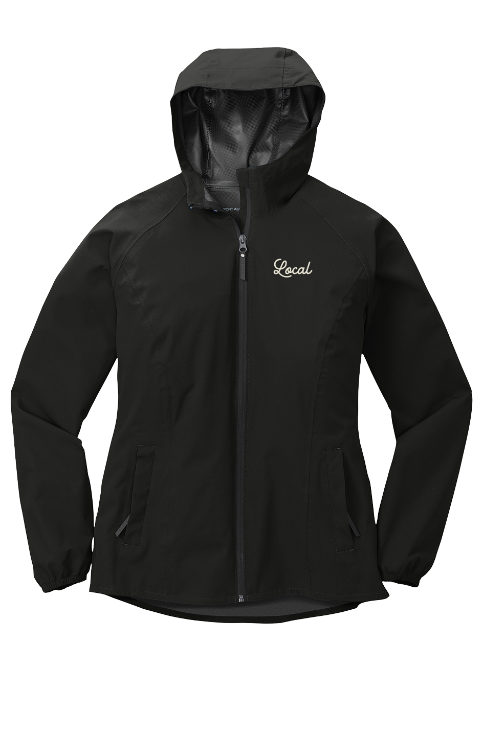 LOCAL script Womens Essential Rain Jacket