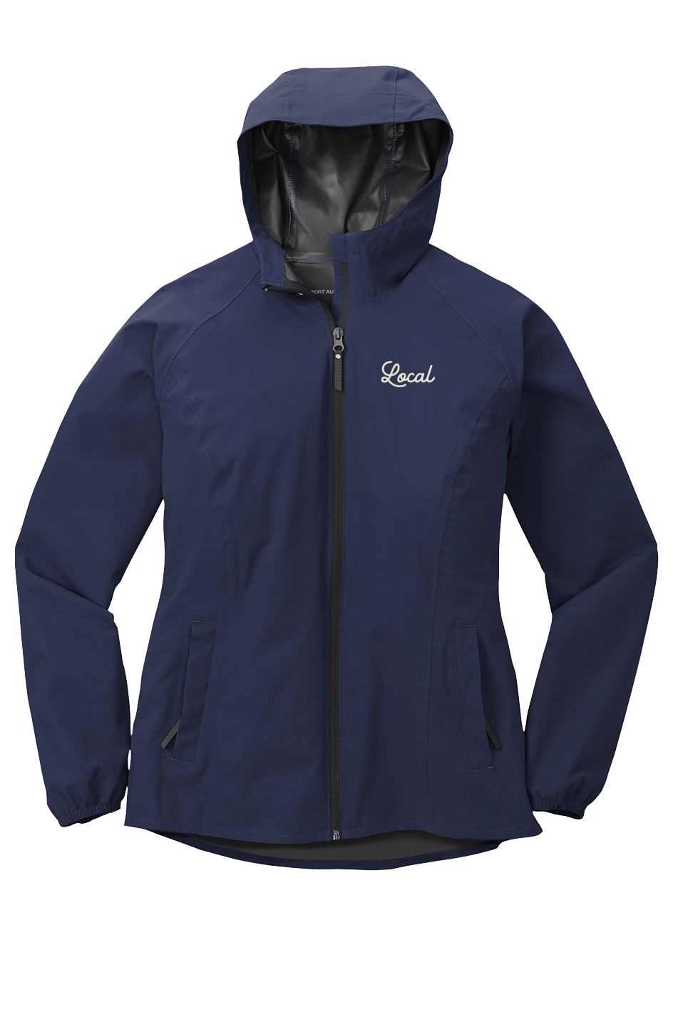 LOCAL script Womens Essential Rain Jacket