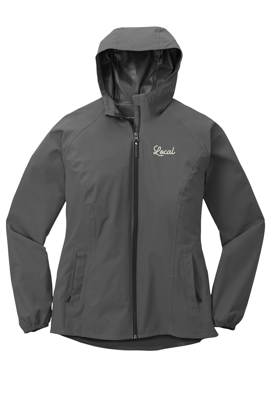 LOCAL script Womens Essential Rain Jacket