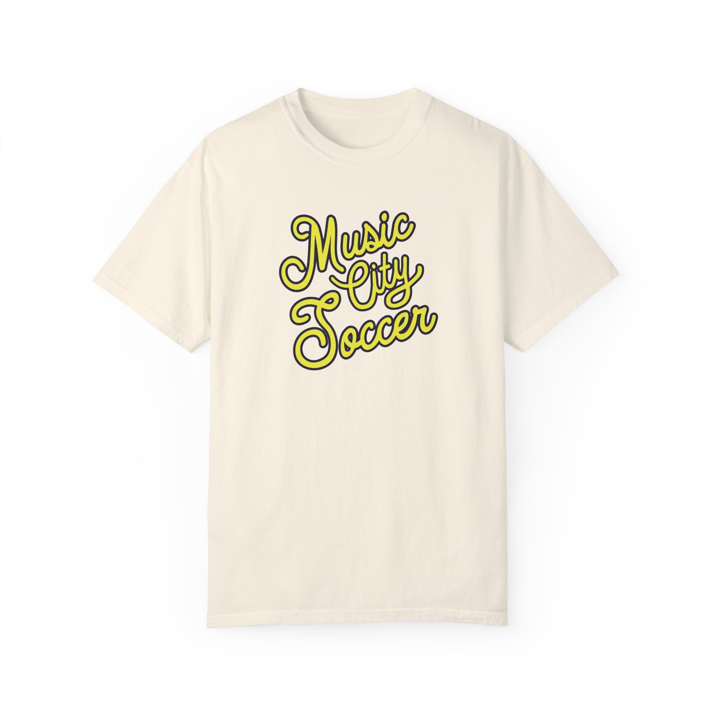 Music City Soccer Script Garment-Dyed T-shirt