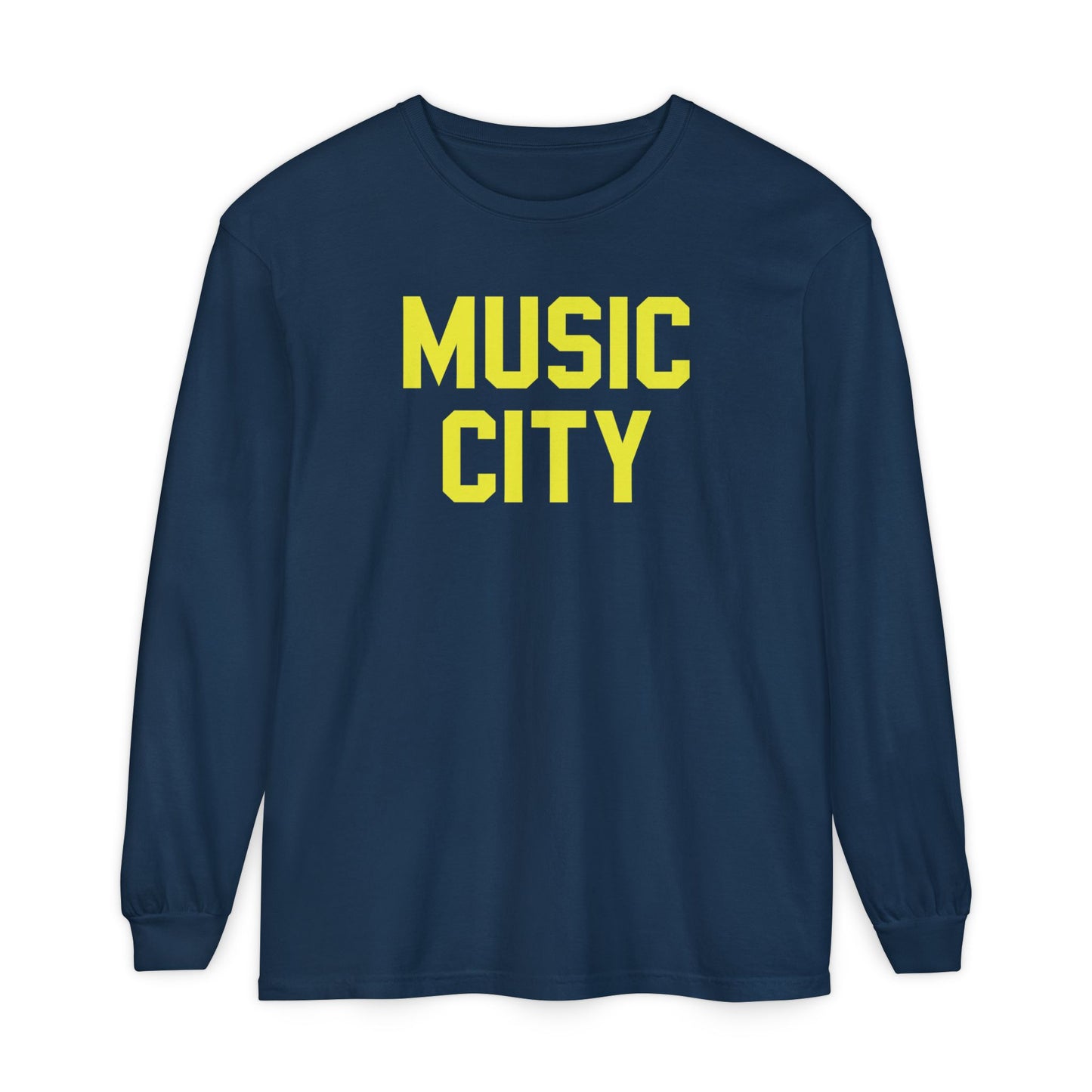 Music City Blocky Unisex Garment-dyed Long Sleeve T-Shirt