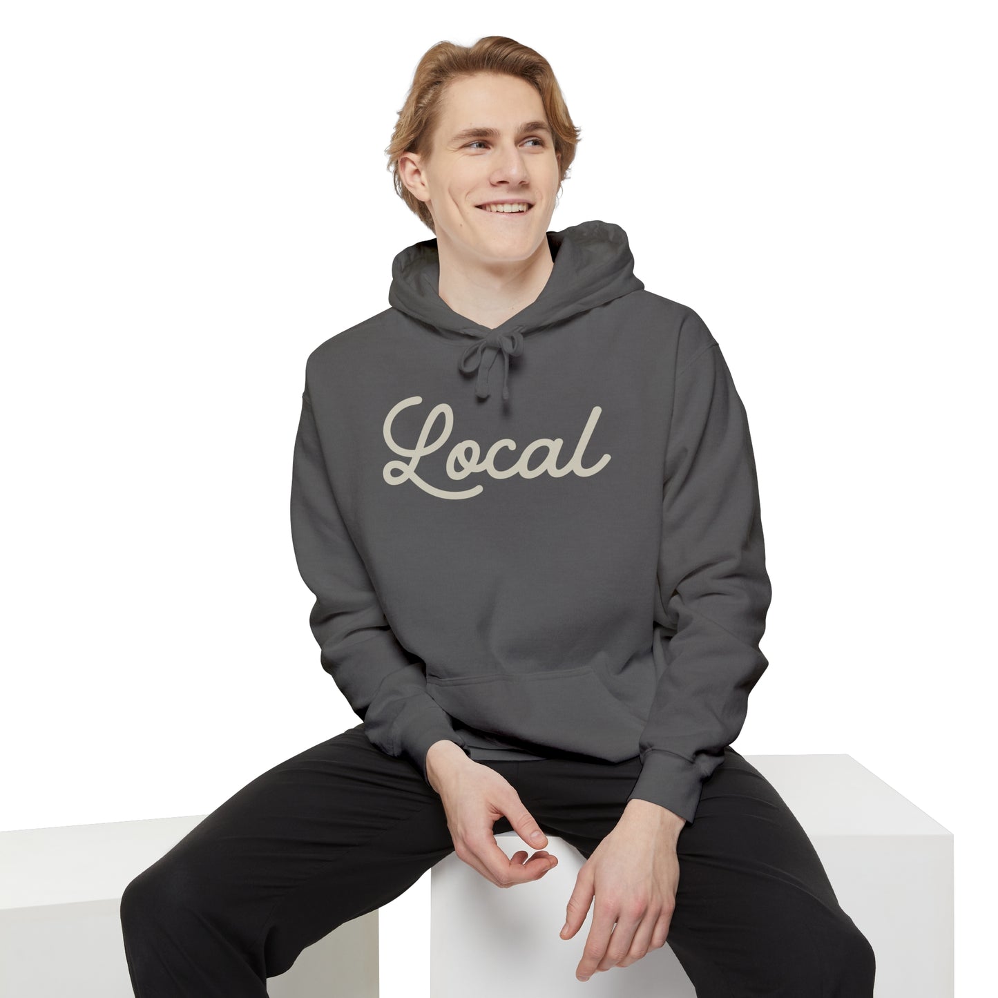 Local Script Garment-Dyed Hoodie