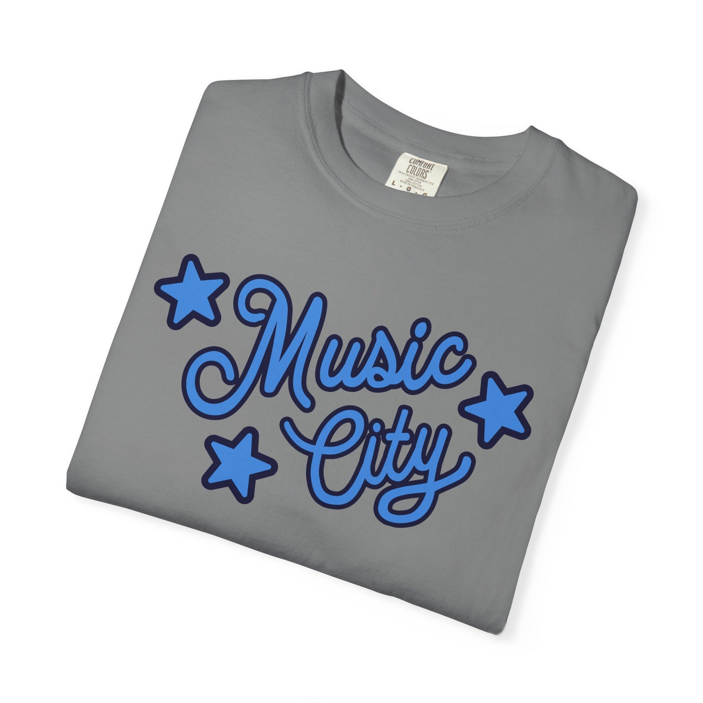 Music City Script Stars Unisex Garment-Dyed T-shirt