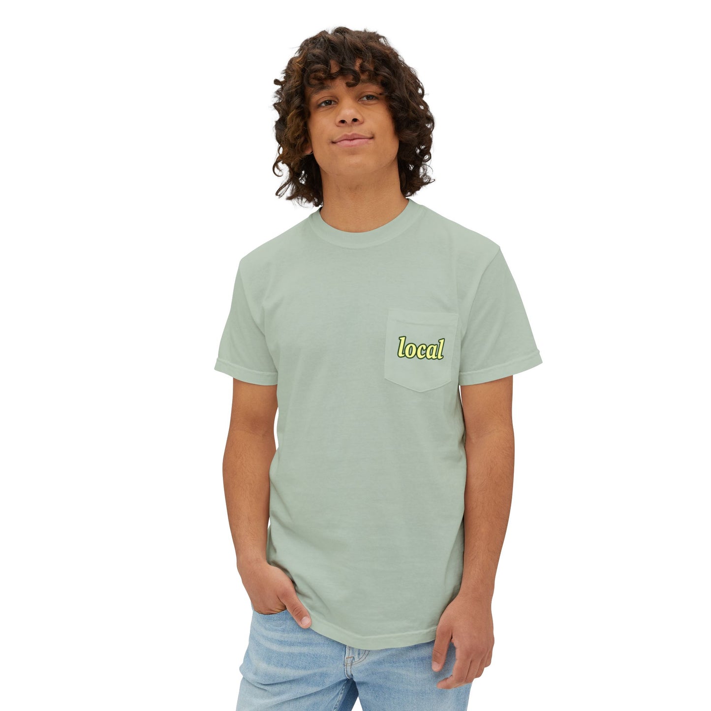 Local Yellow dingy flowers Garment-Dyed Pocket T-Shirt