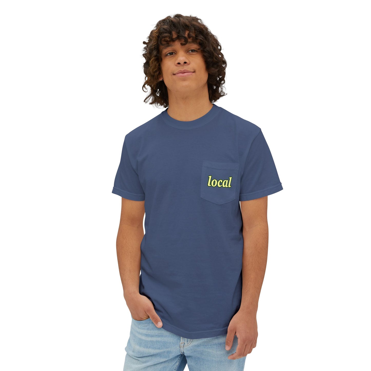 Local Yellow dingy flowers Garment-Dyed Pocket T-Shirt
