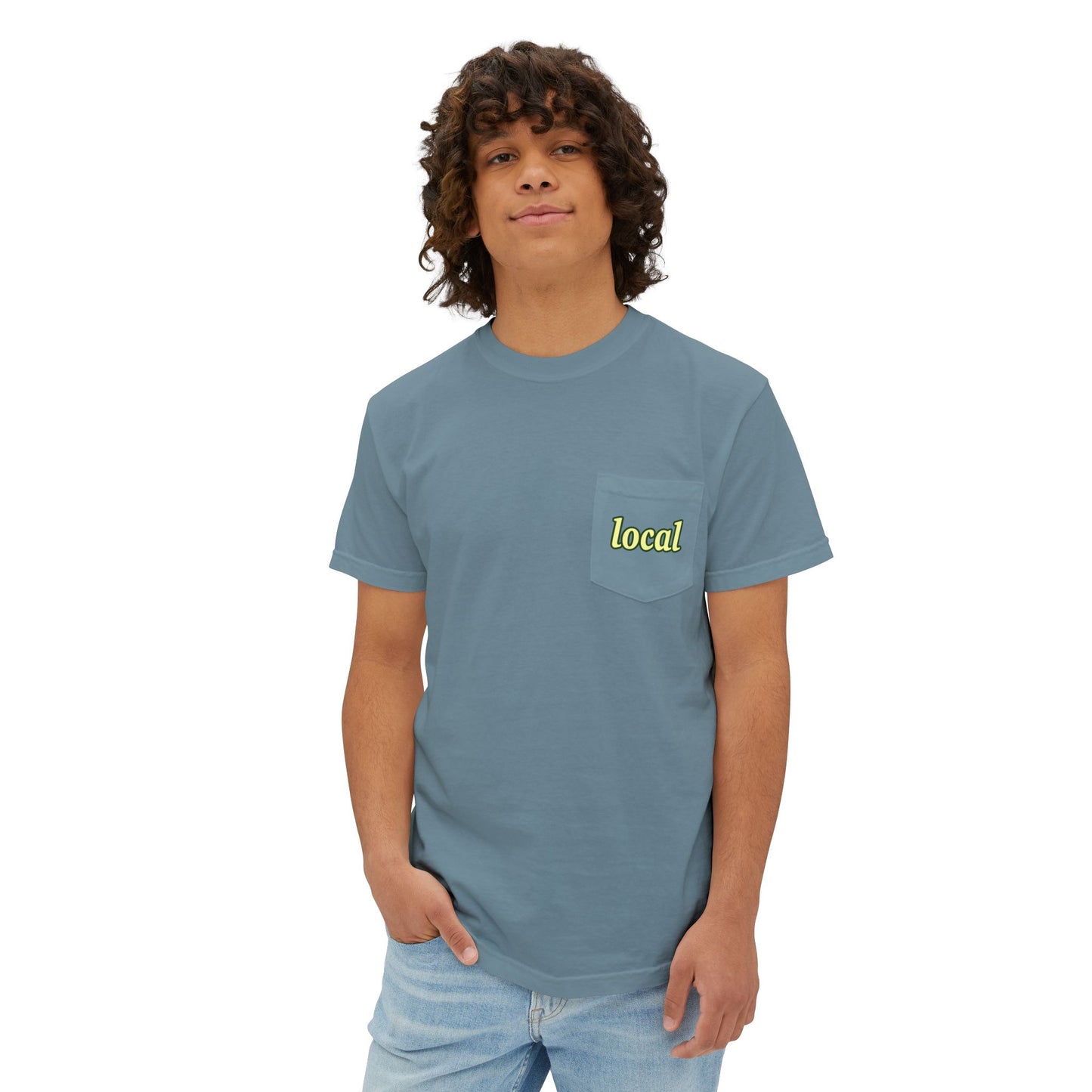 Local Yellow dingy flowers Garment-Dyed Pocket T-Shirt