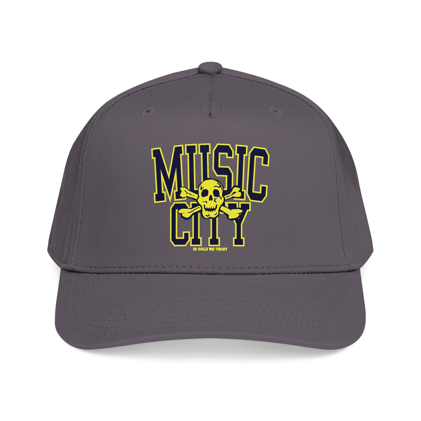 Music City stretched Skull and Bones Mid Profile Baseball Cap