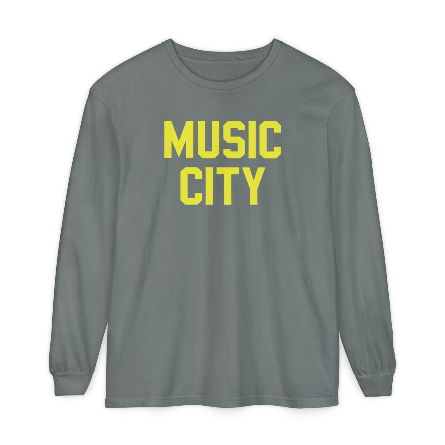Music City Blocky Unisex Garment-dyed Long Sleeve T-Shirt