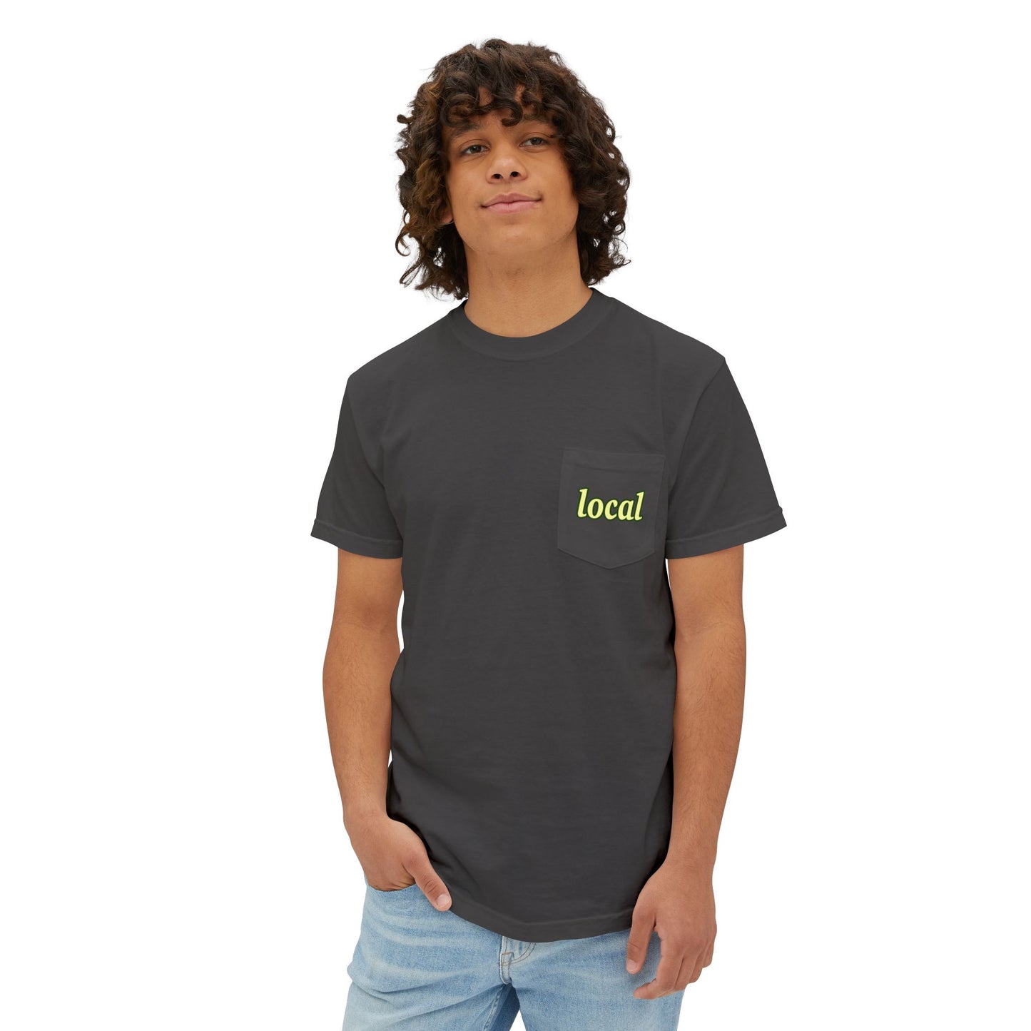 Local Yellow dingy flowers Garment-Dyed Pocket T-Shirt