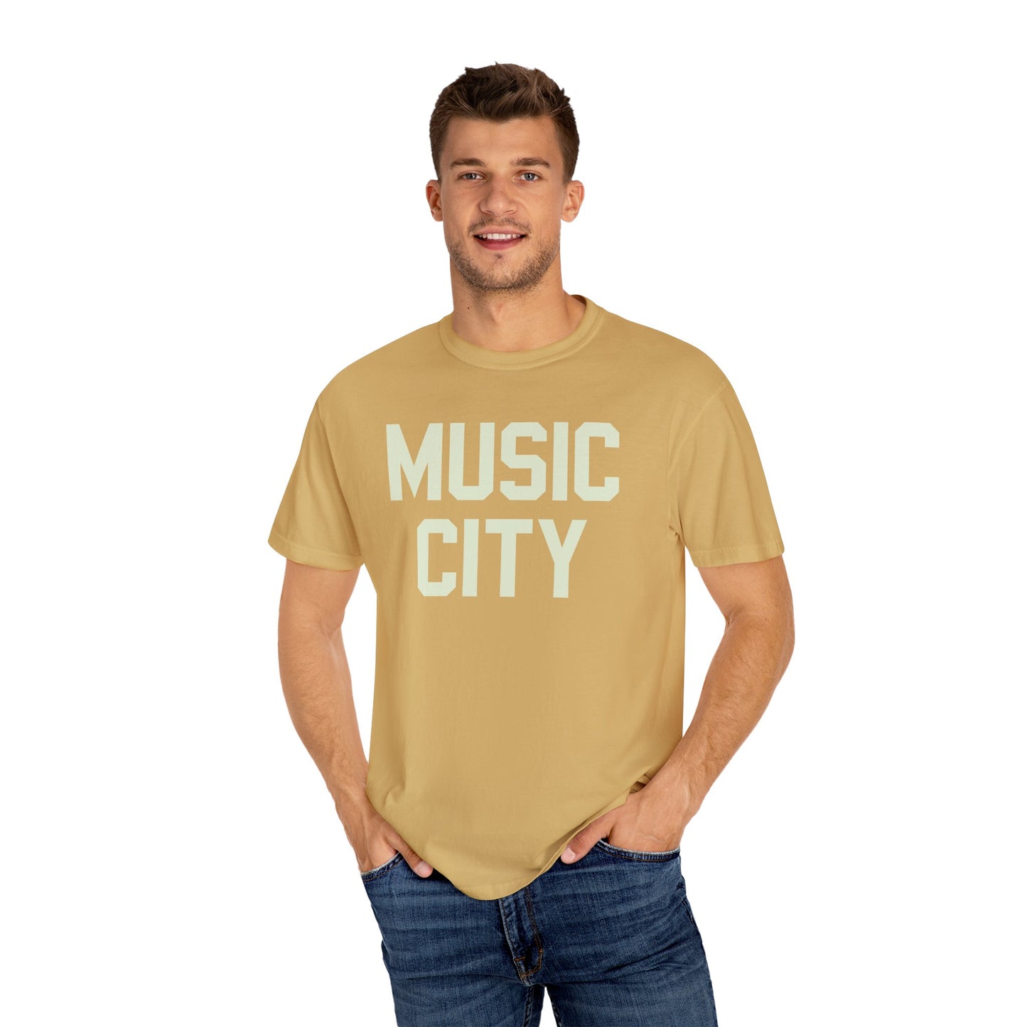 Music City Blocky Unisex Garment-Dyed T-shirt