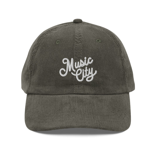 Music City Script Vintage corduroy cap