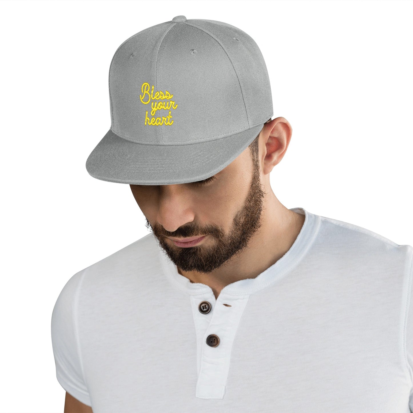 Bless Your Heart Scripted flat bill hat