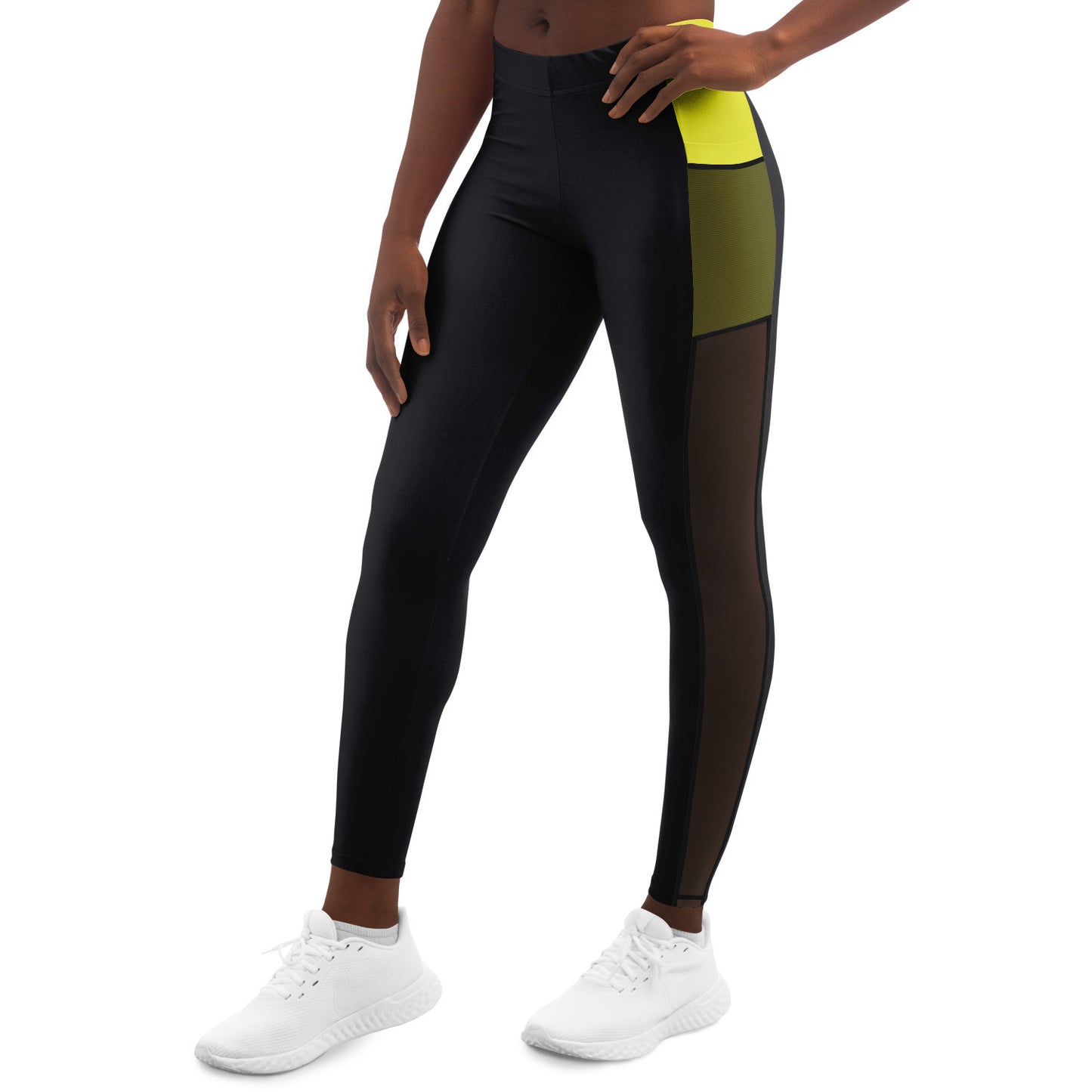 GoldCharcoal Mesh Pocket Legging