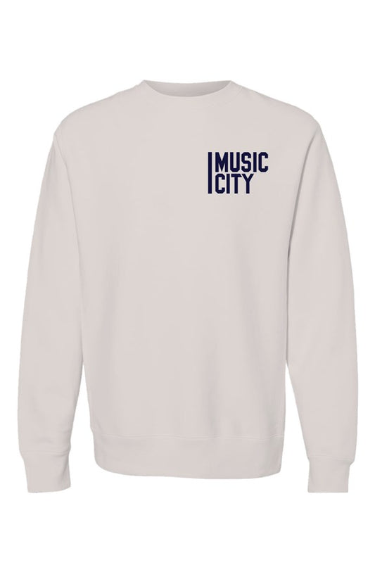 Music City Block Chest Print Premium Heavyweight Cross Grain Crewneck