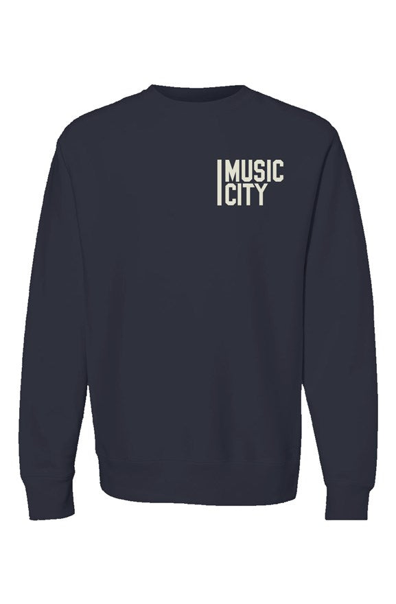 Music City Block Print  Premium Heavyweight Cross Grain Crewneck