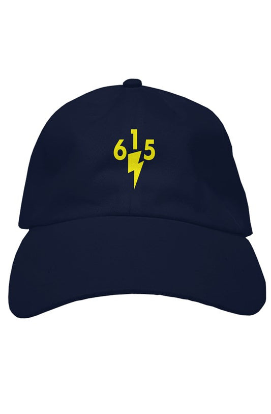 615 Bolt premium dad hat Navy/Gold