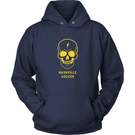Nashville Soccer Gold Bolt Skull