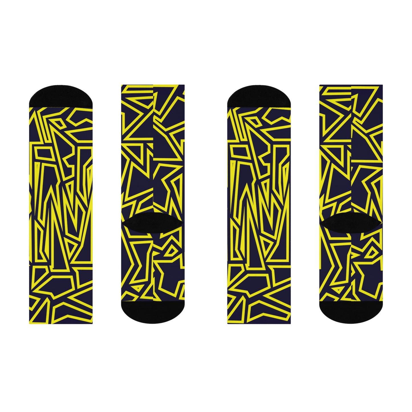 Hidden N pattern Crew Socks
