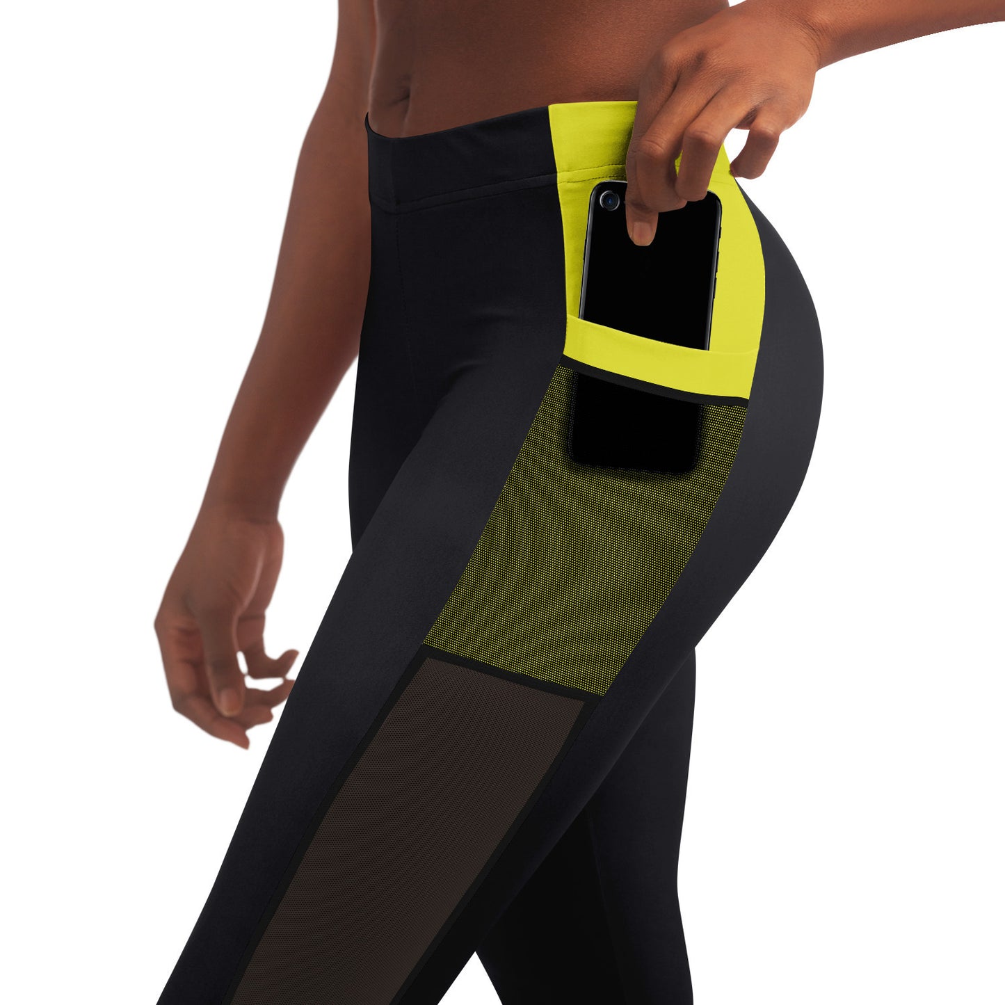 GoldCharcoal Mesh Pocket Legging