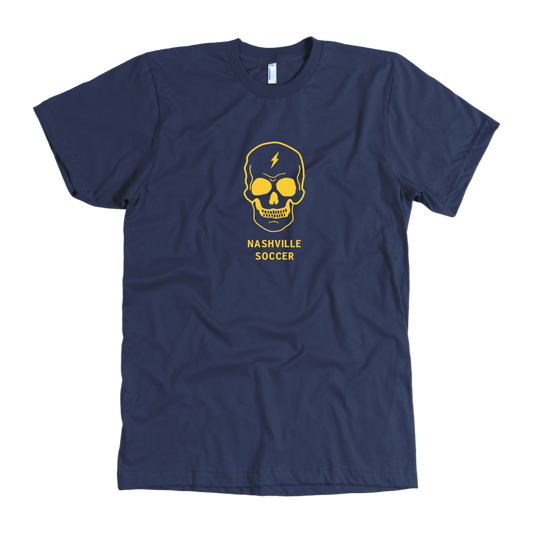 Nashville Soccer Gold Bolt Skull Graphic T-Shirt
