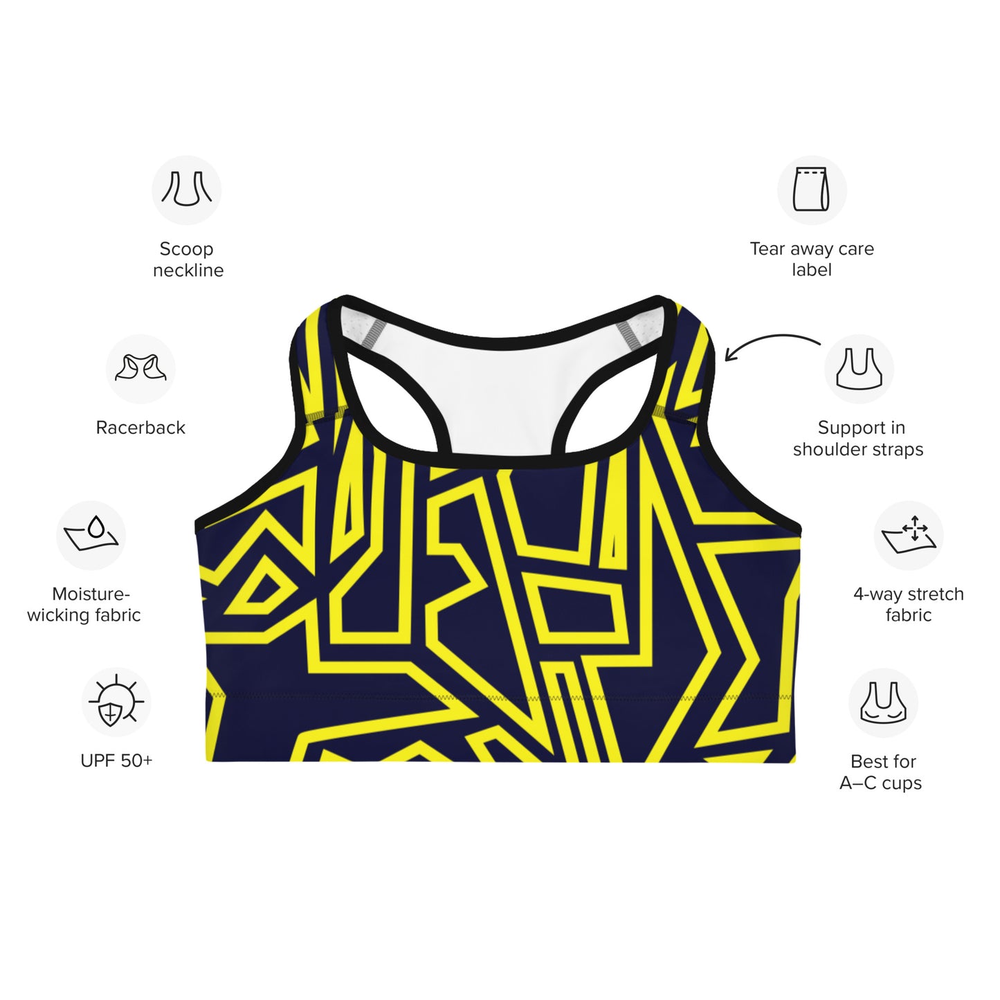 Hidden N Pattern Sports bra