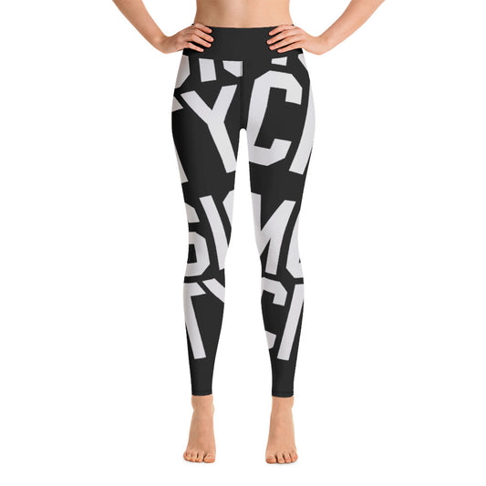 Music City Basic Text Monochrome Yoga Leggings