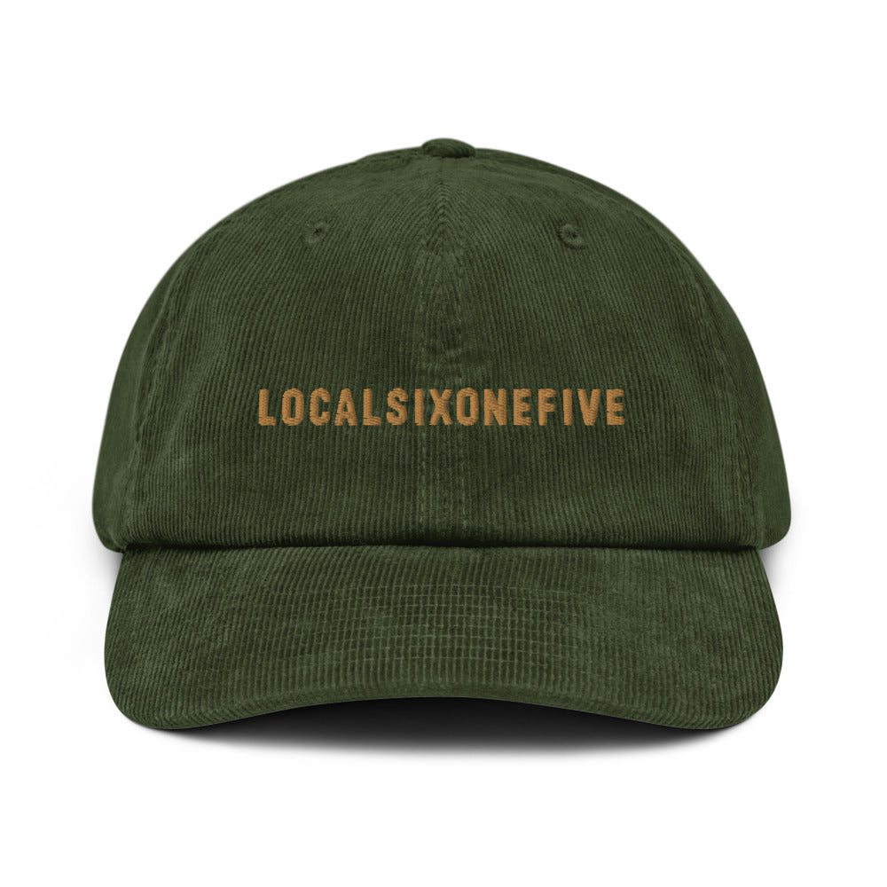 Local Wordmark GreenGold Corduroy hat