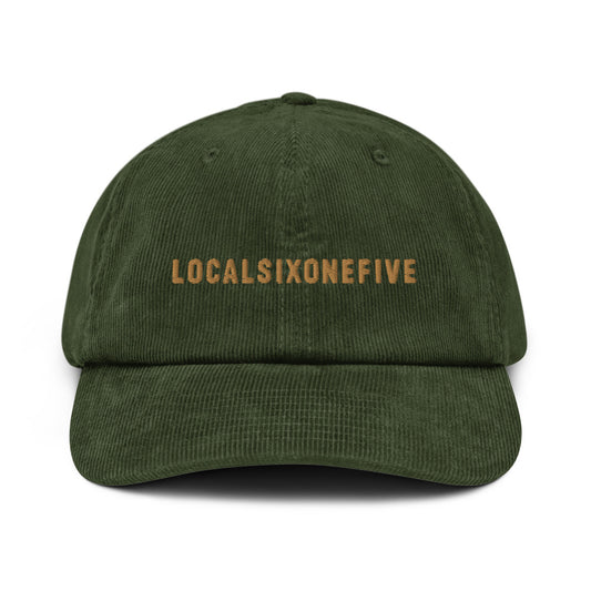 Local Wordmark GreenGold Corduroy hat