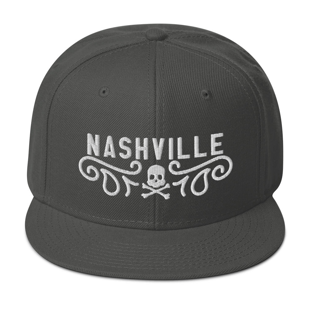 Nashville Paisley Skull Snapback Hat